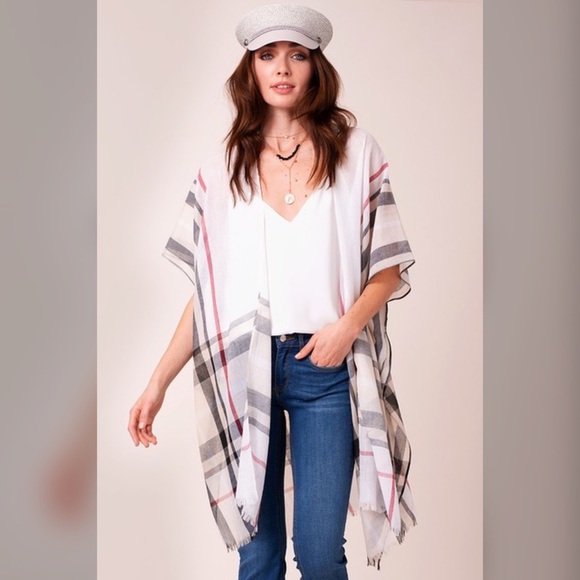 Almost sold out! New Timeless Plaid Kimono Cardi - Picture 5 of 6